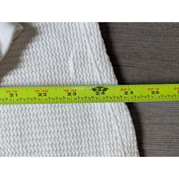 Coldwater Creek White Waffle Knit Long Sleeve Top Button Cuffs Size M - Picture 7 of 8